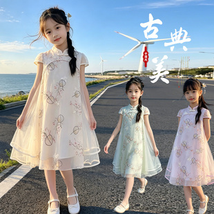 新中式女童旗袍裙夏装新款儿童高端国风公主裙女孩高级感汉服裙子