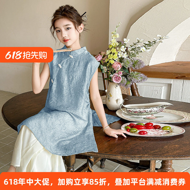 女童夏装旗袍连衣裙2026新款儿童日常汉服高端裙子女孩夏季公主裙