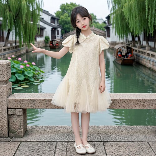 夏季女童新中式旗袍连衣裙