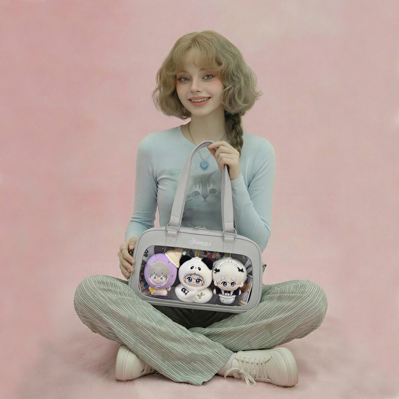 AORDA 原创透明小食量二次元追星痛包斜挎单肩制服15cm微娃包吧唧