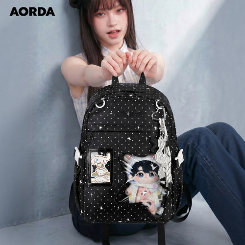 AORDA波点痛包轻便双肩背包书包