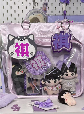 AORDA 演唱会双肩外出暗格包紫色痛包斜挎单肩大容量吧唧20cm娃包