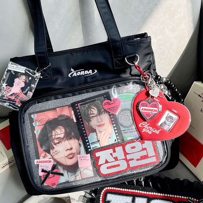 AORDA 大容量日常黑色痛包娃包社畜通勤单肩斜挎包吧唧手提包,箱包皮具/热销女包/男包,痛包,淘宝优惠券,粉丝福利购,淘宝优惠卷