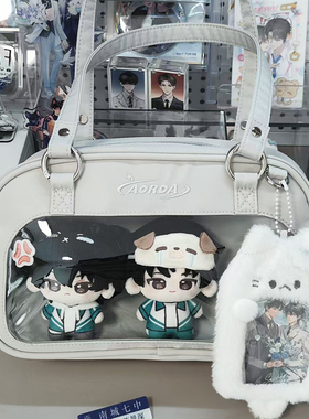 AORDA 高颜值灰色痛包小食量通勤单肩斜挎日常透明娃包吧唧保护套