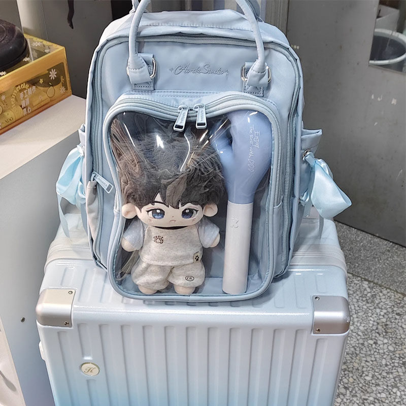 AORDA 高颜值外出书包双肩透明背包丝带小食量痛包吧唧15cm遛娃包,模玩/动漫/周边/娃圈三坑/桌游,娃包,淘宝优惠券,粉丝福利购,淘宝优惠卷