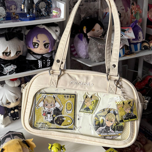 AORDA通勤手提斜挎米色痛包