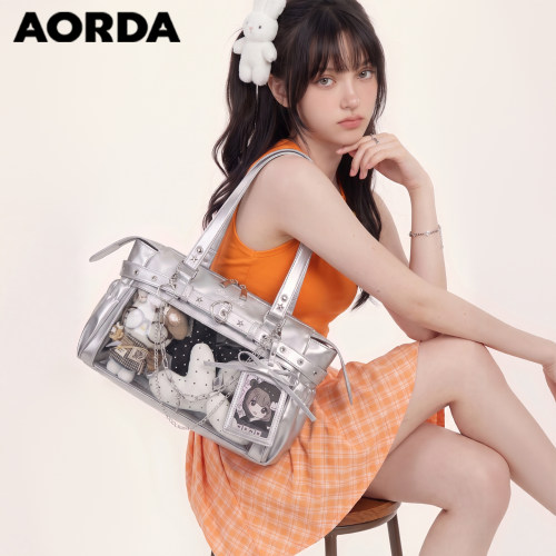 AORDA日常机车痛包单肩透明娃包