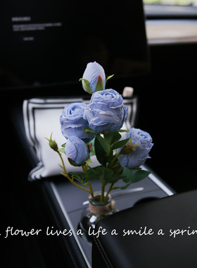 适用于特斯拉Model3/Y氛围玫瑰花网红花束车载摆件装饰简约小花瓶