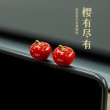 汽车摆件仿真迷你车载小樱桃可爱新年礼物屏幕显示中控台装饰品