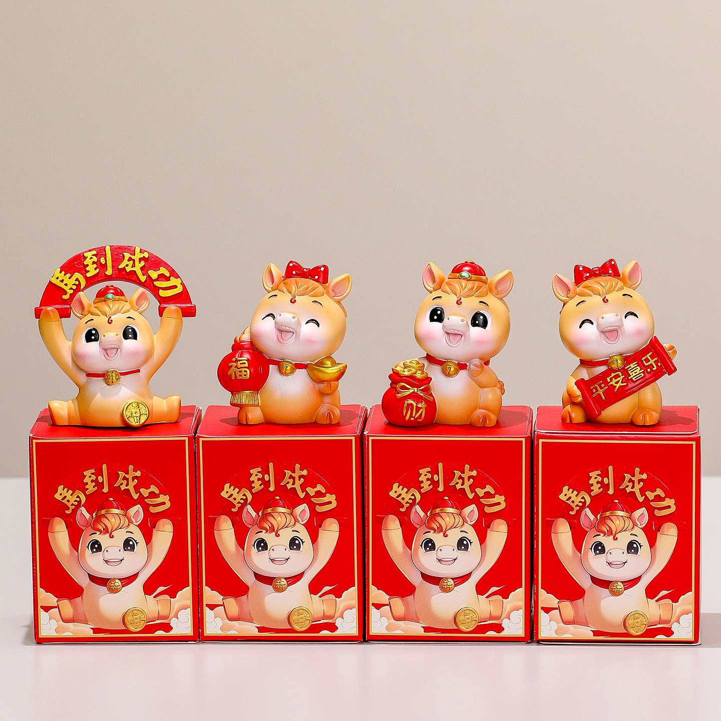马上有钱盲盒可爱卡通桌面摆件