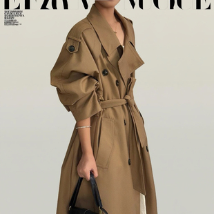 廓形英伦风高级感大衣小个子 新款 风衣外套女中长款 2025秋季