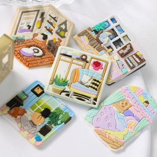 原创火漆印章铜头房间系列文艺手账装 图案印章信封盖印收藏鉴藏印火漆蜡盖印童话屋静谧小屋 饰新款