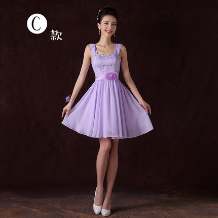 伴娘服短款2017冬季新款伴娘团礼服姐妹裙香槟色小礼服修身连衣裙