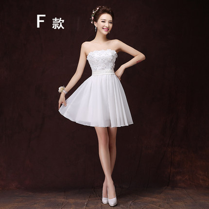 伴娘服短款2017冬季新款伴娘团礼服姐妹裙香槟色小礼服修身连衣裙