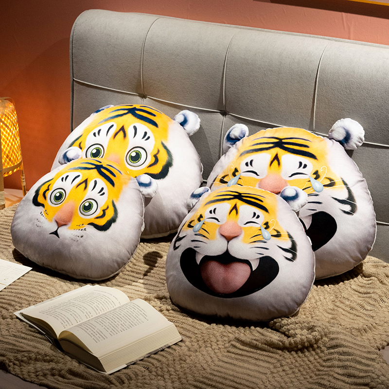 可爱虎头搞怪睡觉抱枕床头靠垫A车用靠枕沙发客厅卧室男生宿舍定