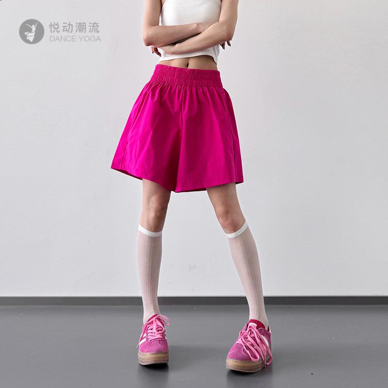 玫红色高腰宽松显瘦短裤女2025