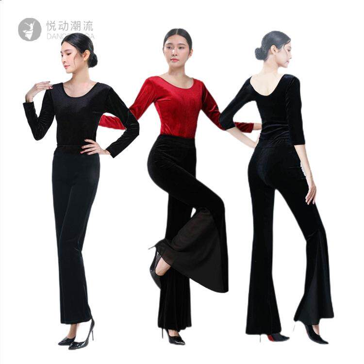 形体训练女士礼仪舞蹈练功服绒面