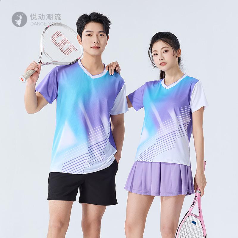 夏季羽毛球气排球情侣比赛训练服