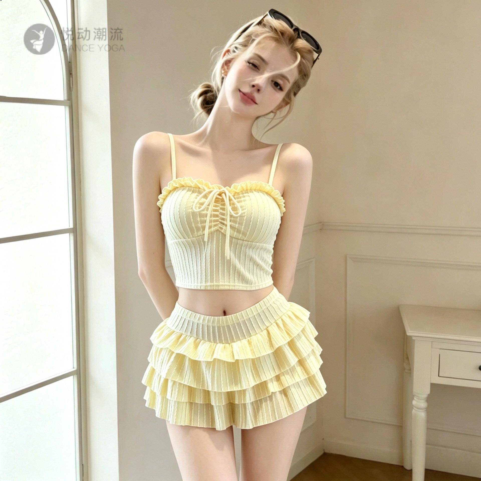 分体泳衣女士蛋糕裙设计|纯欲风