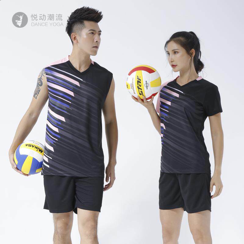 新款速干排球服套装男女气排球印
