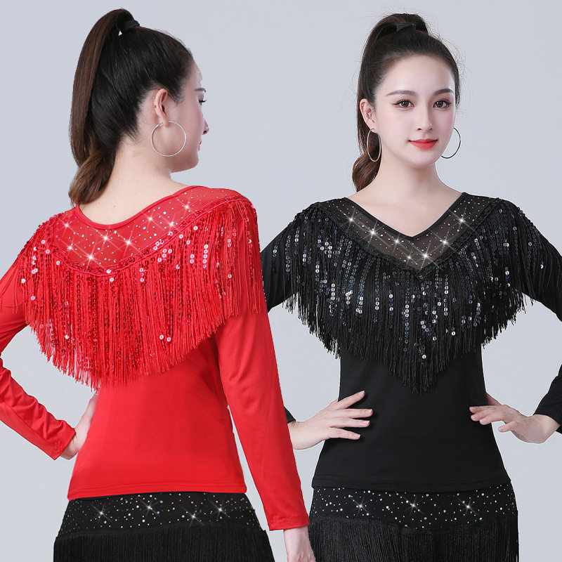 秋冬新款拉丁摩登国标舞服女上衣