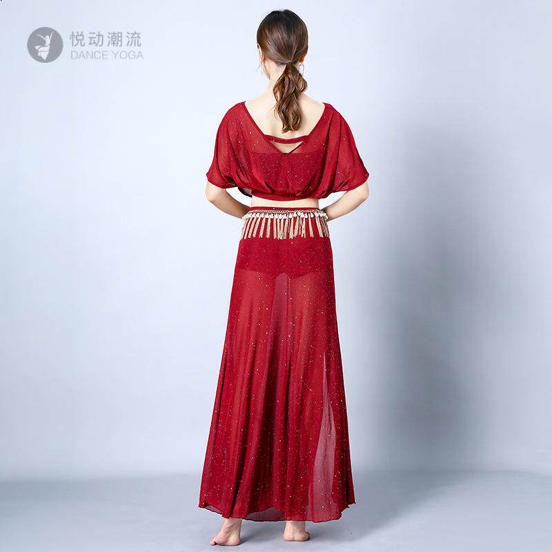 新款古典肚皮舞蹈练功演出服套装初学者春秋季性感大码长裙子服装