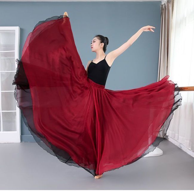 720度双层天丝雪纺超大摆