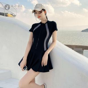 泡温泉 泳衣女专业运动海边in风显瘦平角裤 2025新款 连体保守大码