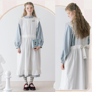 背心裙日系连衣裙 童话爱丽丝棉麻围裙式 日本森林系sm2画册款 原d