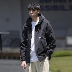 WT033-P75 春装连帽男潮牌工装登山防晒服宽松百搭休闲夹克上衣图片