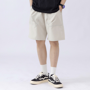 C309B-K006-P30 2024夏装男士透气休闲工装五分短裤沙滩裤黑色男图片