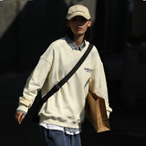 WY7713-P35简约字母卫衣男圆领外套初春新款美式潮牌宽松长袖上衣，男装卫衣，电商C309B