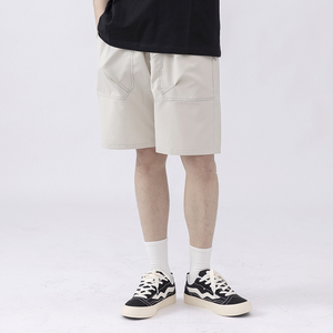C309B-K006-P30 2024夏装男士透气休闲工装五分短裤沙滩裤黑色男图片