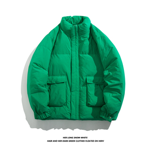 80%绒冬季新款纯色基础简约羽绒服潮牌加厚保暖外套 QY6626-P195图片