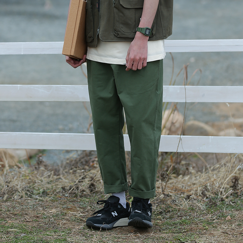 2024秋冬男士休闲工装长裤日系简约款直筒宽松长裤K138-P55，男装休闲裤，电商C309B