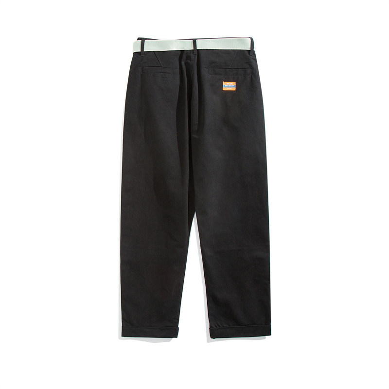 K138-P45山系Pants日式复古做旧水洗裤休闲宽松腰带微锥罗卜裤,男装休闲裤,电商C309B