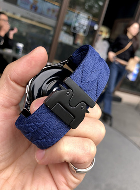 卡客风暴 绒布树叶纹适用华为手表GT4表带GT5pro机器人扣watch3