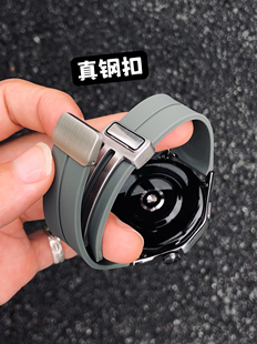 卡客风暴 真钢扣适用华为手表GT5表带GT2硅胶磁吸扣watch3小米s4