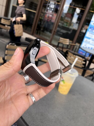 卡客风暴 弧形接口适用华为watch5手表表带真皮硅胶磁吸扣无缝