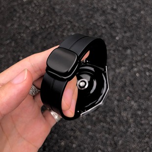 卡客风暴 氟橡胶适用华为GT6手表表带GT5 4圆滑磁吸扣watch3小米2