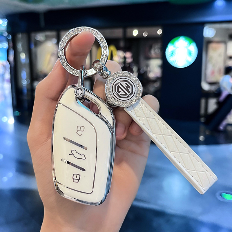适用荣威rx5plus钥匙套i5女6名爵5车max壳rx3扣i6max包zs科莱威HS