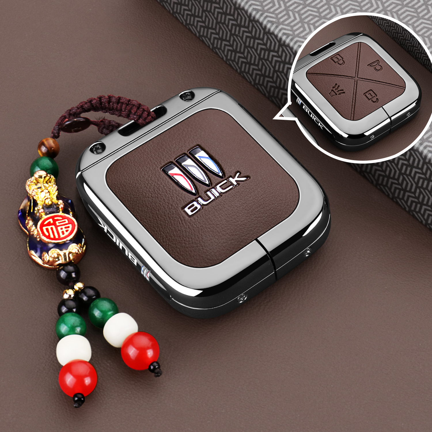 2024新别克E5蓝牙实体钥匙套君越钛立方23款E4专用车金属壳扣男女