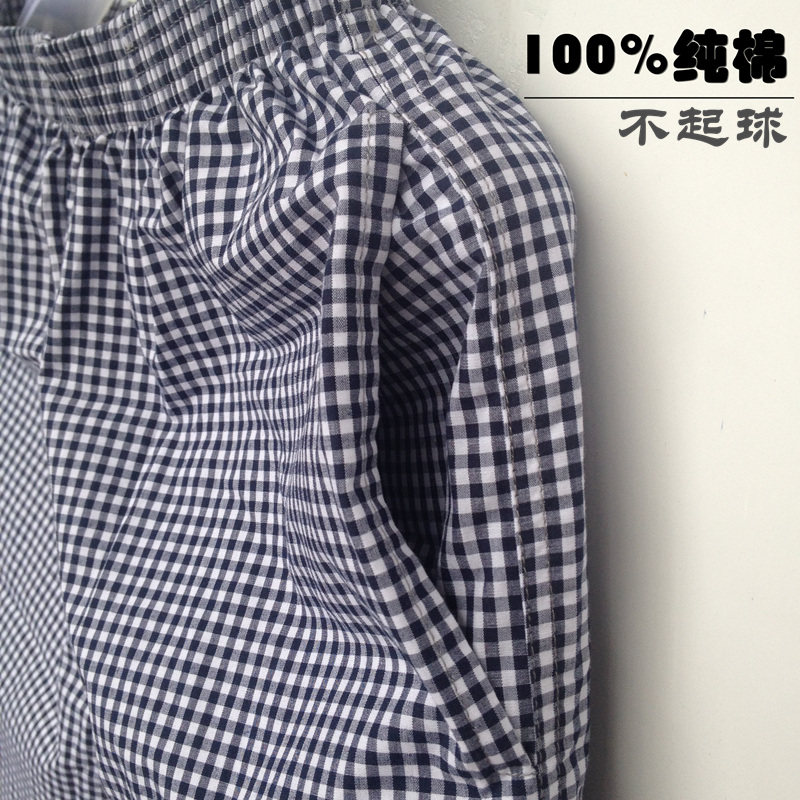 女睡裤长裤春秋100%纯棉宽松大码睡裤女长裤全棉家居格子睡裤男夏