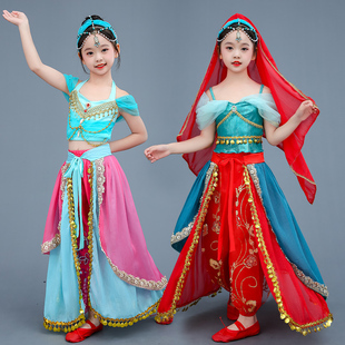 新款儿童印度舞演出服新疆花儿异域风情肚皮舞天竺少女民族舞蹈服
