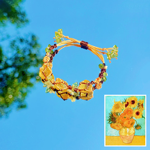 【鹤别青山】向日葵原创Macrame手工编织水晶小众精致手链手绳