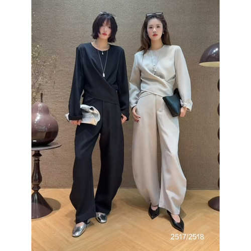 韩奈PH23秋季弯刀裤套装女