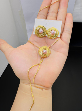 抽拉毛衣链炫小虫女钛钢