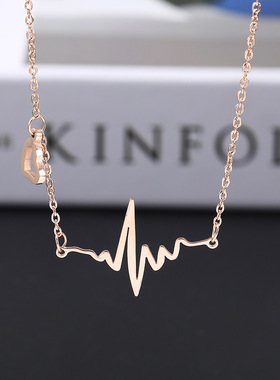 心电图项链炫小虫钛钢