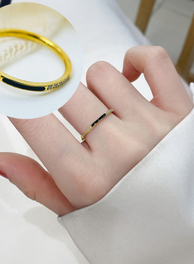 高级感戒指ins钛钢简约女