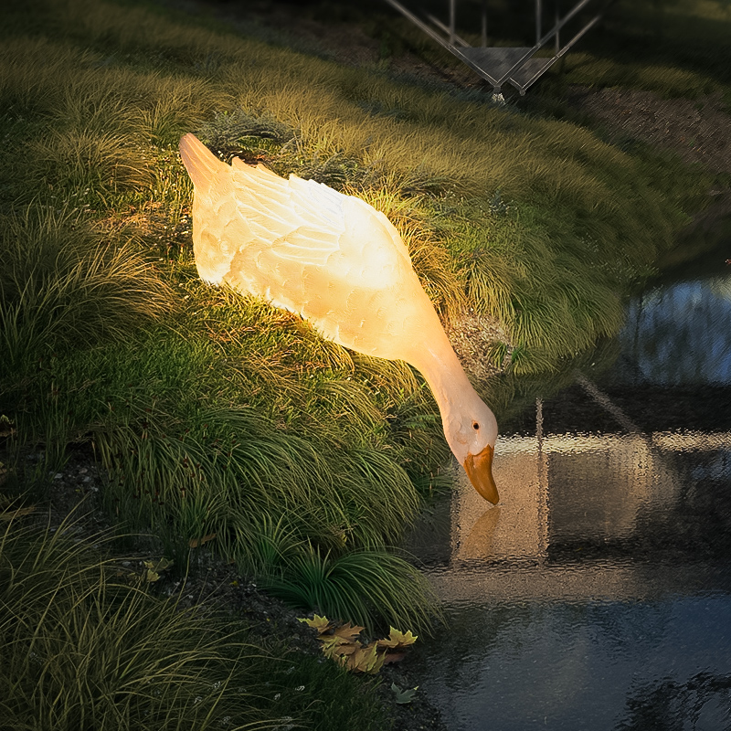 户外花园灯庭院灯景观灯庭院布置白鹅鸭灯装饰灯仿动物草坪灯地灯